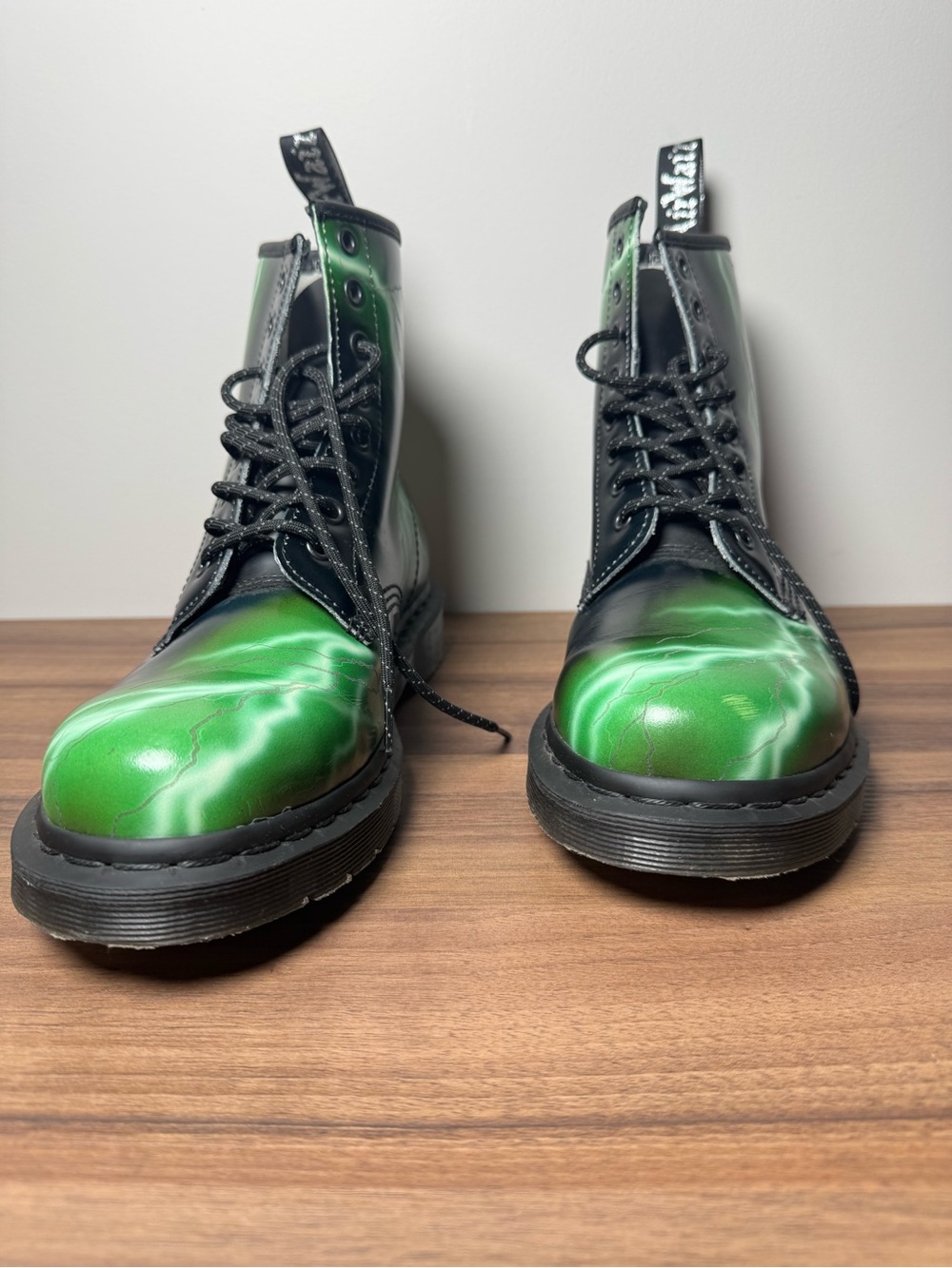 Dr. Martens Black Leather High-Top Boots with Light Gray Lining - Picture 5 of 8